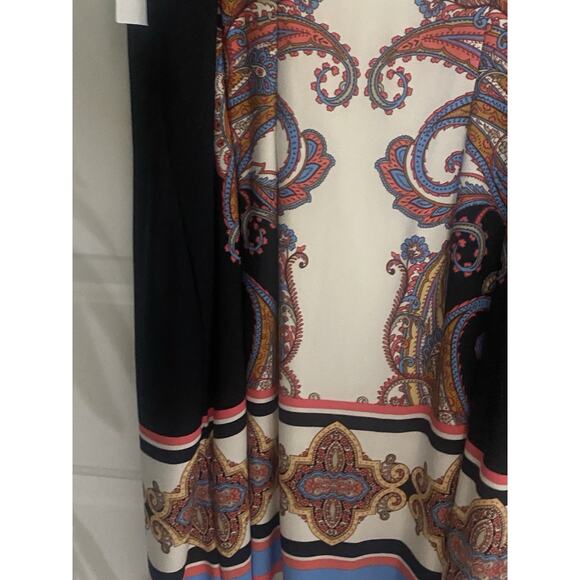 Boho Roz & Ali Women 14 Multicolor Paisley Round Neck With Decorative Collar NWT - Picture 7 of 10